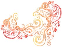 Flowers and Swirls Doodle Vector Border stock illustration Flowers and Swirls Doodle Vector Border stock illustration