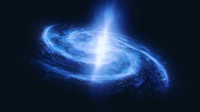 Fly through stars in the gas cloud. Cosmic nebula in the form of the spiral. Gas Cloud Deep Space. background.