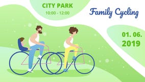 Flyer Invitation to Have Fun Park Family Cycling. royalty free illustration Flyer Invitation to Have Fun Park Family Cycling. royalty free illustration