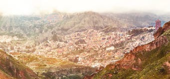 Flyg- sikt av La Paz, Bolivia arkivfoto Flyg- sikt av La Paz, Bolivia arkivfoto