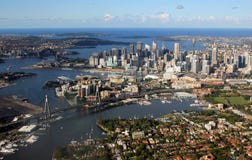 Flyg- sikt av Sydney, Australien Arkivbilder Flyg- sikt av Sydney, Australien Arkivbilder
