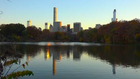 Flyg- sikt för Central Park, Manhattan, New York //27-10-2018 fotografering för bildbyråer Flyg- sikt för Central Park, Manhattan, New York //27-10-2018 fotografering för bildbyråer