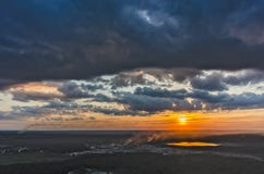 Flyg- sikt ovanför industriområde Vinzili Ryssland arkivfoto Flyg- sikt ovanför industriområde Vinzili Ryssland arkivfoto