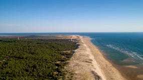 Flygbild av fyrLa Coubre i La Tremblade royaltyfri fotografi Flygbild av fyrLa Coubre i La Tremblade royaltyfri fotografi
