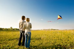 Flying A Kite Royalty Free Stock Images Flying A Kite Royalty Free Stock Images