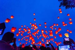 Flying Chinese Sky Lanterns Stock Photos Flying Chinese Sky Lanterns Stock Photos