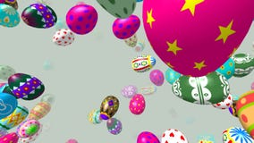 Flying easter eggs generated 3D video