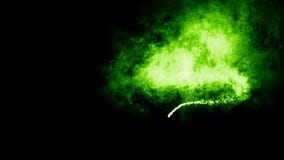 Flying green particles