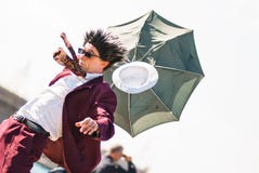 Flying Hat And Umbrella Stock Photos Flying Hat And Umbrella Stock Photos