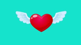 Flying heart icon. Heart with wings. Love concept