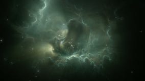 Flying through nebula and star fields after the supernova explosion