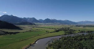 Flying over a Montana farming region 4k 24fps