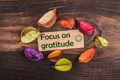 Focus on gratitude with happy face