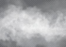 Fog or smoke transparent special effect. White cloudiness, mist or smog background. Vector illustration