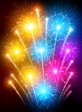 Fogos-de-artifício coloridos ilustração royalty free Fogos-de-artifício coloridos ilustração royalty free