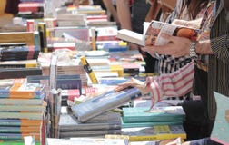 Foire de livres en Majorque Photos libres de droits Foire de livres en Majorque Photos libres de droits