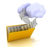 Folders And Cloud Computing Concept Royalty Free Stock Image