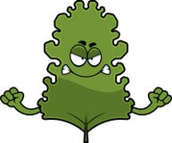 Folha irritada da couve dos desenhos animados ilustração stock Folha irritada da couve dos desenhos animados ilustração stock