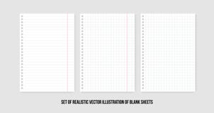 Folhas de papel esquadradas e alinhadas do caderno ou do caderno Folha de papel realística do vetor das linhas e do grupo das pág ilustração do vetor Folhas de papel esquadradas e alinhadas do caderno ou do caderno Folha de papel realística do vetor das linhas e do grupo das pág ilustração do vetor