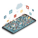 Folk som förbinder till och med socialt massmedia vektor illustrationer Folk som förbinder till och med socialt massmedia vektor illustrationer