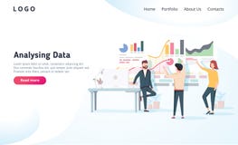 Folk som påverkar varandra med diagram och analyserar statistik Begrepp för vektordatavisualisation också vektor för coreldrawill stock illustrationer Folk som påverkar varandra med diagram och analyserar statistik Begrepp för vektordatavisualisation också vektor för coreldrawill stock illustrationer