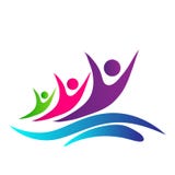 Folket att bry sig logo med handen stock illustrationer Folket att bry sig logo med handen stock illustrationer