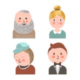 Folkframsidaavatars för samkväm förtjänar symboler för lägenhet för vektor för personlig profil för applikationer stock illustrationer Folkframsidaavatars för samkväm förtjänar symboler för lägenhet för vektor för personlig profil för applikationer stock illustrationer