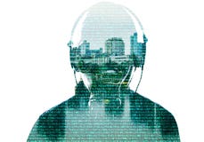 Folla astratta della rete della gente sul Cyberspace Immagini Stock Folla astratta della rete della gente sul Cyberspace Immagini Stock