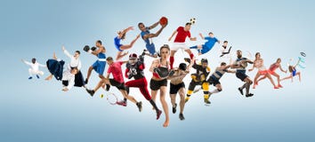 Folâtrez le collage au sujet de kickboxing, le football, football américain, basket-ball, hockey sur glace, badminton, le Taekwon photo stock Folâtrez le collage au sujet de kickboxing, le football, football américain, basket-ball, hockey sur glace, badminton, le Taekwon photo stock