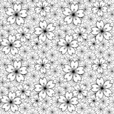 Fond d'image sans couture de modèle blanc noir de croix de fleur de Sakura de Japonais illustration stock Fond d'image sans couture de modèle blanc noir de croix de fleur de Sakura de Japonais illustration stock