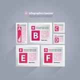 Fond d'Infographics avec des cubes et des lettres - rose et blanc illustration stock Fond d'Infographics avec des cubes et des lettres - rose et blanc illustration stock