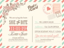 Fond de carte postale de vintage pour épouser l'invitation illustration de vecteur Fond de carte postale de vintage pour épouser l'invitation illustration de vecteur