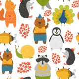 Fond de vecteur avec les animaux mignons illustration stock Fond de vecteur avec les animaux mignons illustration stock