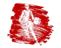 Fond grunge de vecteur avec le joueur de basket illustration de vecteur Fond grunge de vecteur avec le joueur de basket illustration de vecteur