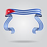Fond onduleux de ruban de drapeau cubain Illustration de vecteur illustration stock Fond onduleux de ruban de drapeau cubain Illustration de vecteur illustration stock