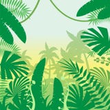 Fond plat de jungle illustration stock Fond plat de jungle illustration stock