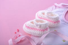 Fond rose de crèche de fête de naissance Photo stock Fond rose de crèche de fête de naissance Photo stock