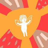 Fond rouge avec l'ange illustration de vecteur Fond rouge avec l'ange illustration de vecteur