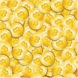 Fond sans couture d'or détaillé réaliste de modèle de 3d Bitcoin Vecteur illustration stock Fond sans couture d'or détaillé réaliste de modèle de 3d Bitcoin Vecteur illustration stock