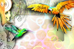 Fondo abstracto con un pájaro ilustración del vector Fondo abstracto con un pájaro ilustración del vector