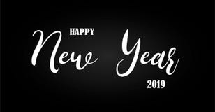 Fondo aislado texto de la Feliz Año Nuevo 2019 stock de ilustración Fondo aislado texto de la Feliz Año Nuevo 2019 stock de ilustración