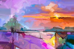 Fondo astratto del paesaggio della pittura a olio illustrazione di stock Fondo astratto del paesaggio della pittura a olio illustrazione di stock