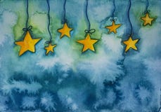 Fondo astratto dell'acquerello con le stelle royalty illustrazione gratis Fondo astratto dell'acquerello con le stelle royalty illustrazione gratis
