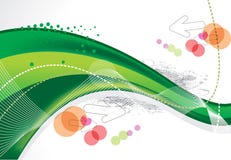Fondo astratto dell'onda verde con la freccia illustrazione di stock Fondo astratto dell'onda verde con la freccia illustrazione di stock