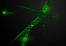 Fondo astratto scuro di tecnologia con gli elementi verdi illustrazione vettoriale Fondo astratto scuro di tecnologia con gli elementi verdi illustrazione vettoriale