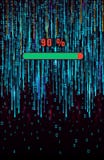 Fondo binario della matrice Barra di caricamento futuristica di progresso Cifre di caduta sul contesto blu scuro royalty illustrazione gratis Fondo binario della matrice Barra di caricamento futuristica di progresso Cifre di caduta sul contesto blu scuro royalty illustrazione gratis