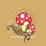 Fondo creativo dei funghi di schema di campionamento royalty illustrazione gratis Fondo creativo dei funghi di schema di campionamento royalty illustrazione gratis