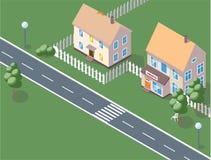 Fondo de la ciudad - ejemplo plano moderno del vector del estilo del diseño en el fondo blanco Complejo de viviendas precioso con ilustración del vector Fondo de la ciudad - ejemplo plano moderno del vector del estilo del diseño en el fondo blanco Complejo de viviendas precioso con ilustración del vector