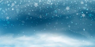 Fondo de la nieve Paisaje de la Navidad del invierno con el cielo frío, ventisca ilustración del vector Fondo de la nieve Paisaje de la Navidad del invierno con el cielo frío, ventisca ilustración del vector