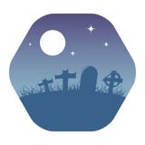 Fondo del cimitero o del cimitero con le lapidi illustrazione vettoriale Fondo del cimitero o del cimitero con le lapidi illustrazione vettoriale
